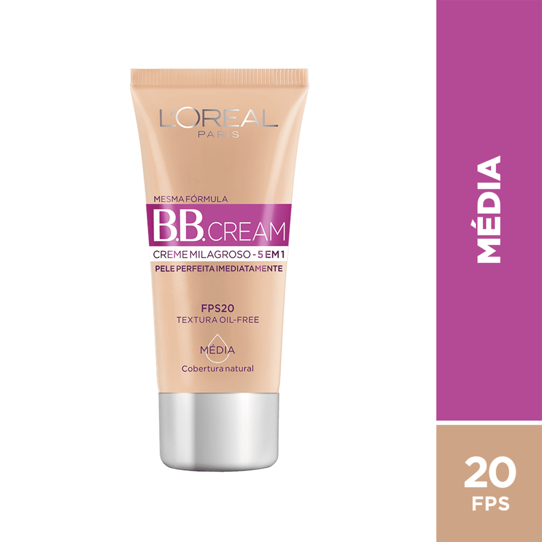 L'Oréal Paris Creme Milagroso 5 em 1 FPS 20 Médio - BB Cream 30ml