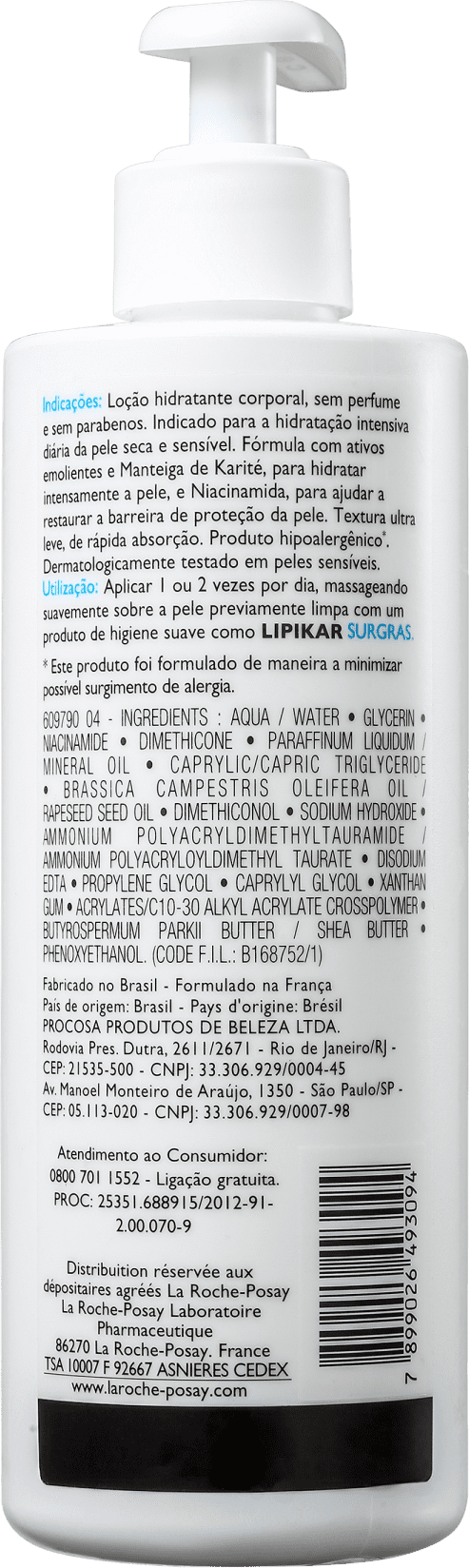 La Roche-Posay Lipikar - Loção Hidratante Corporal 400ml