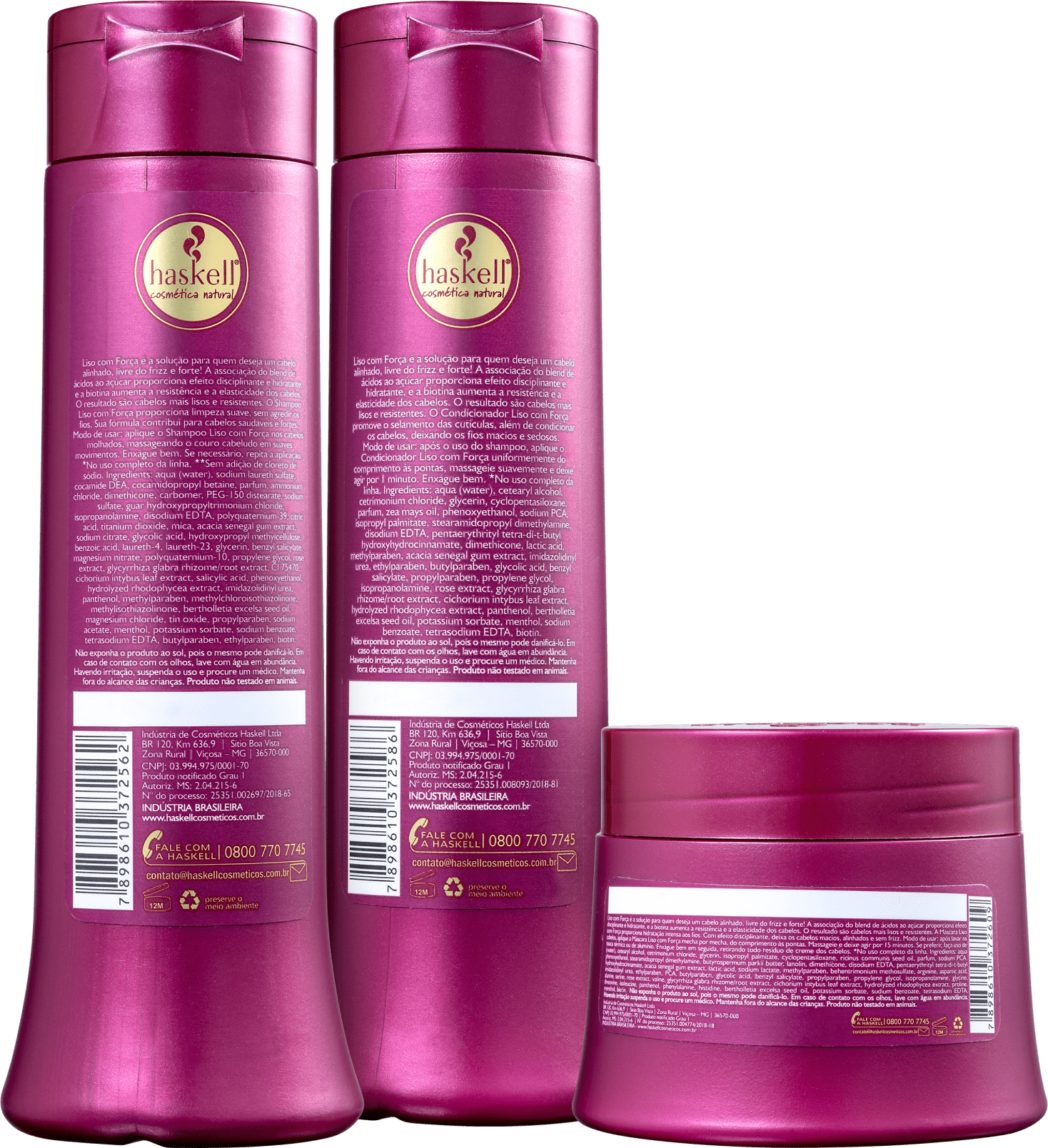 Kit Haskel Liso com Força Máscara (3 produtos)