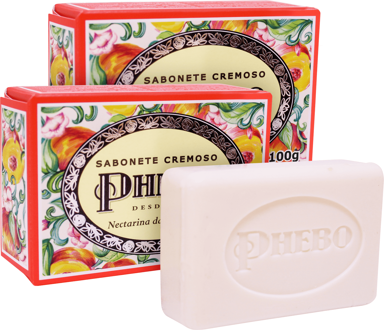 Kit Phebo Mediterrâneo Nectarina da Andaluzia - Sabonete em Barra 3x100g