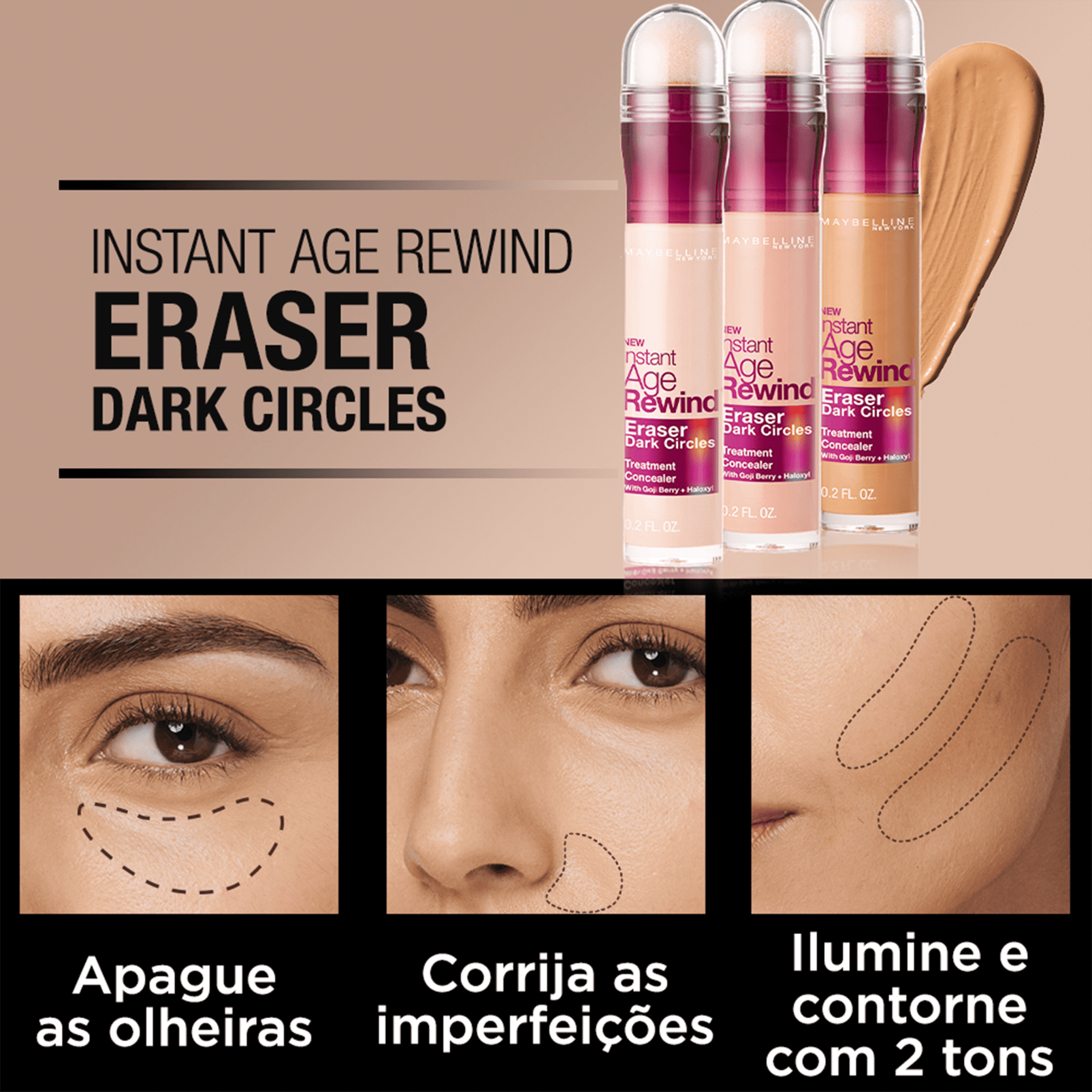 Maybelline Instant Age Rewind Eraser Dark Circles 110 Light - Corretivo Líquido 5,9ml