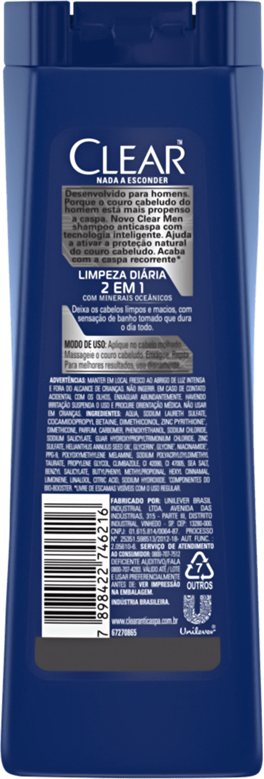 Shampoo Anticaspa Clear Limpeza Diária 2 em 1 200ml