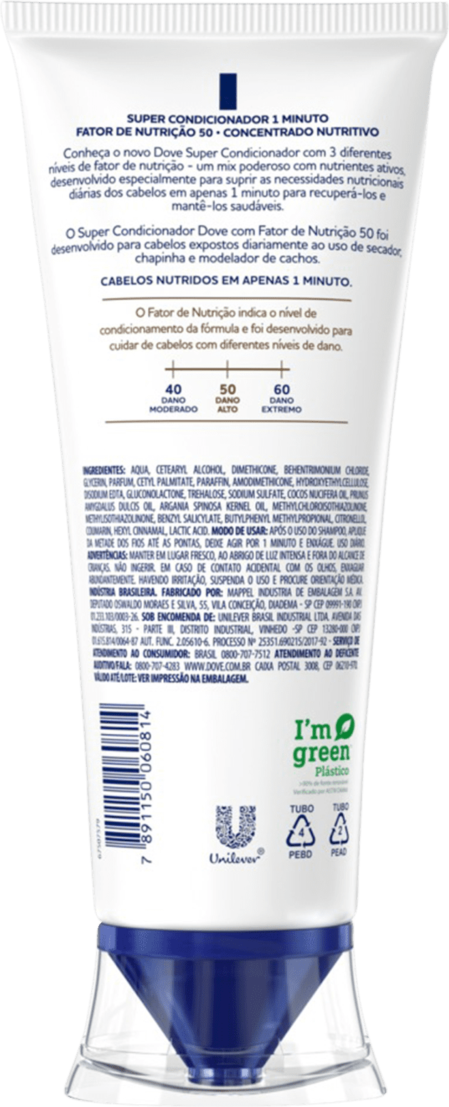 Dove Super 1 Minuto Fator de Nutrição 50 - Condicionador 170ml