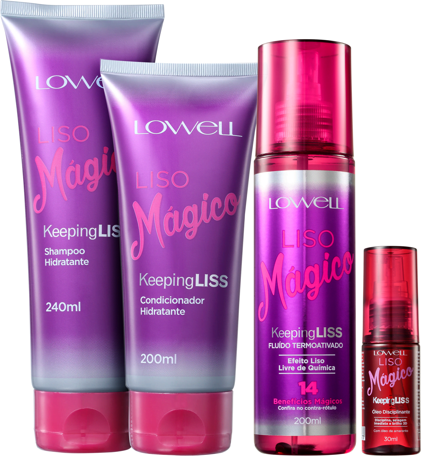 Kit Lowell Keeping Liss Liso Mágico Full (4 Produtos)