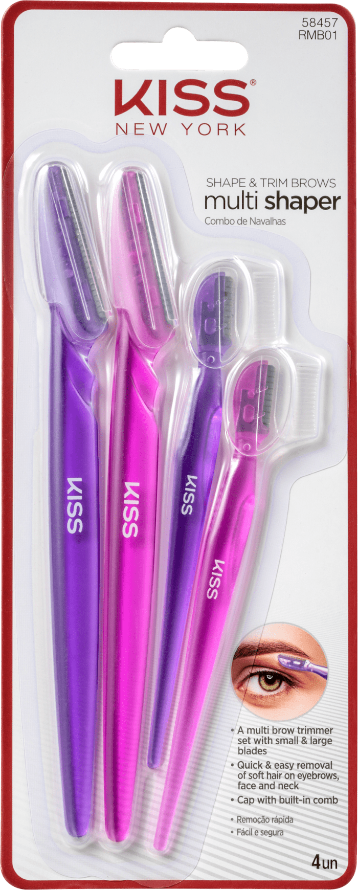 Kit Kiss New York Multi Shaper Combo de Navalhas (4 Unidades)