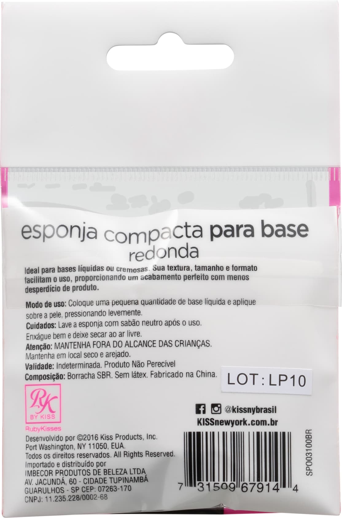 Kiss New York Ruby Kisses Compacta Redonda Duo - Esponja para Base (2 unidades)