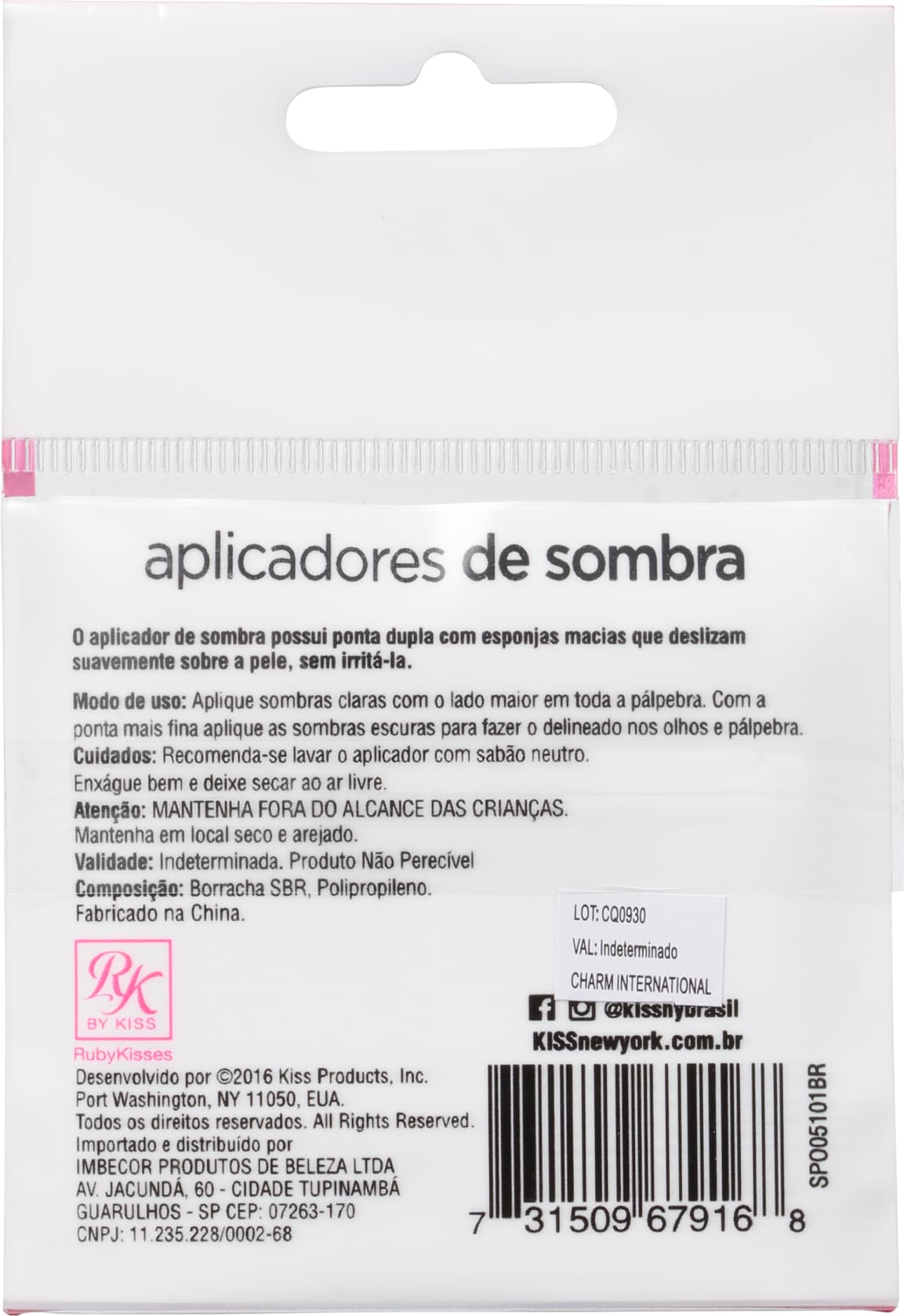 Kiss New York Ruby Kisses - Aplicadores de Sombra (10 unidades)