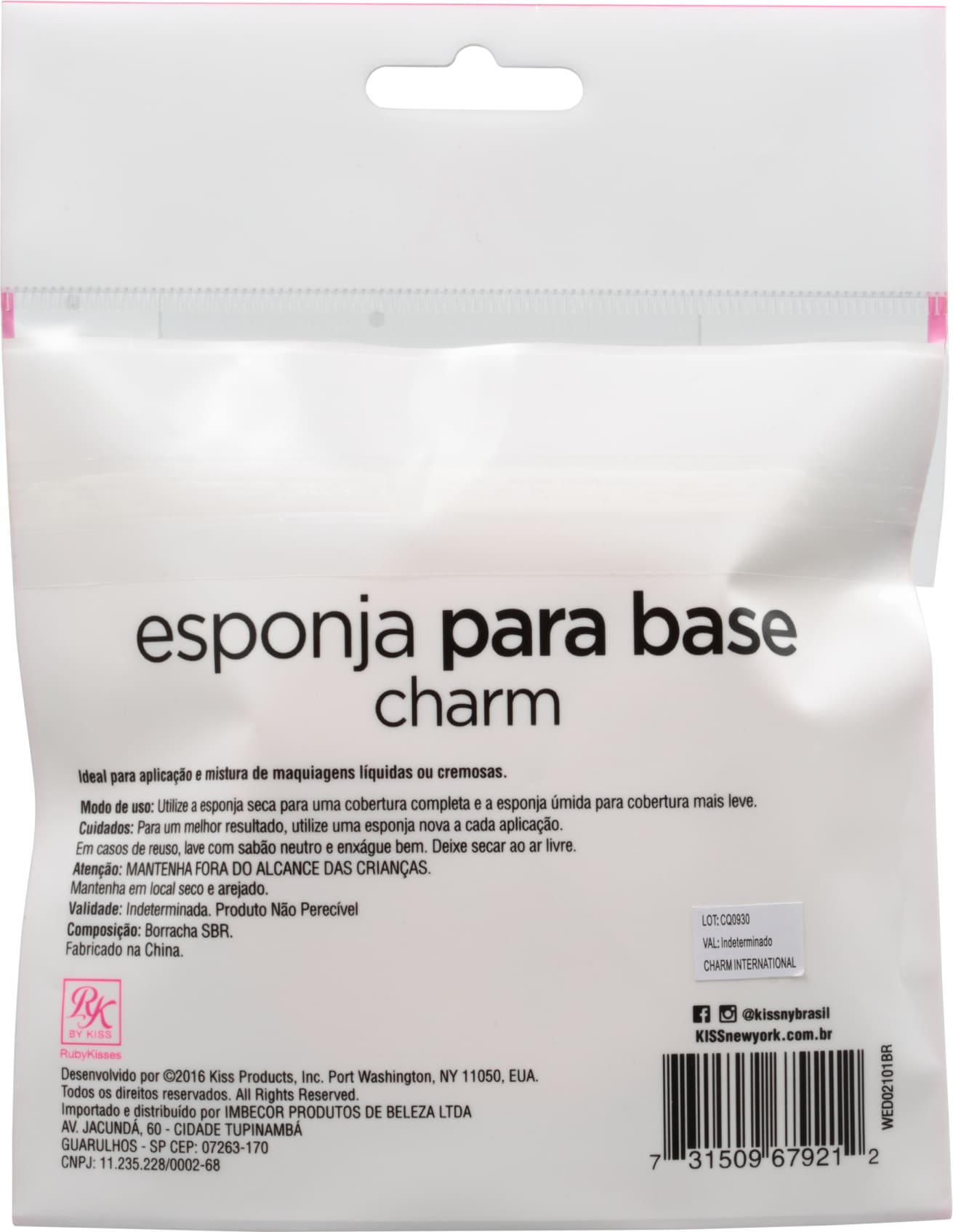 Kiss New York Ruby Kisses Charm - Esponja para Base (6 unidades)