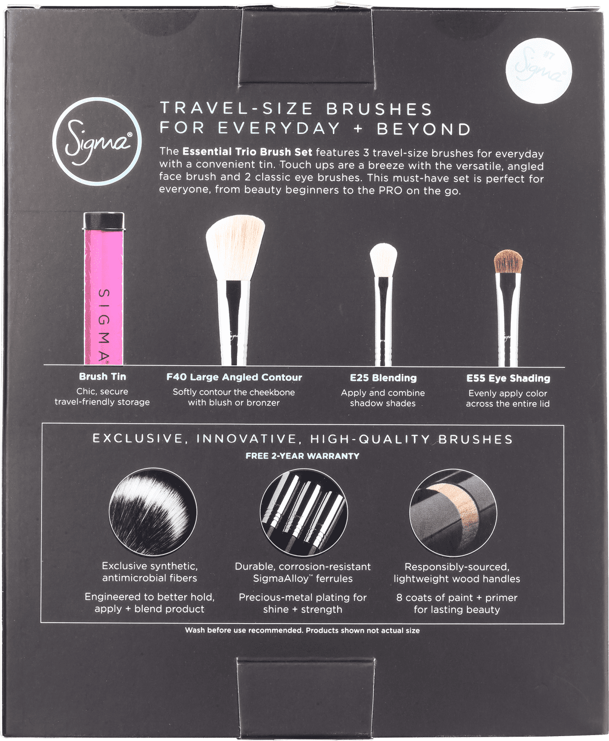 Kit de Pincéis Sigma Beauty Essential Trio (3 Produtos)