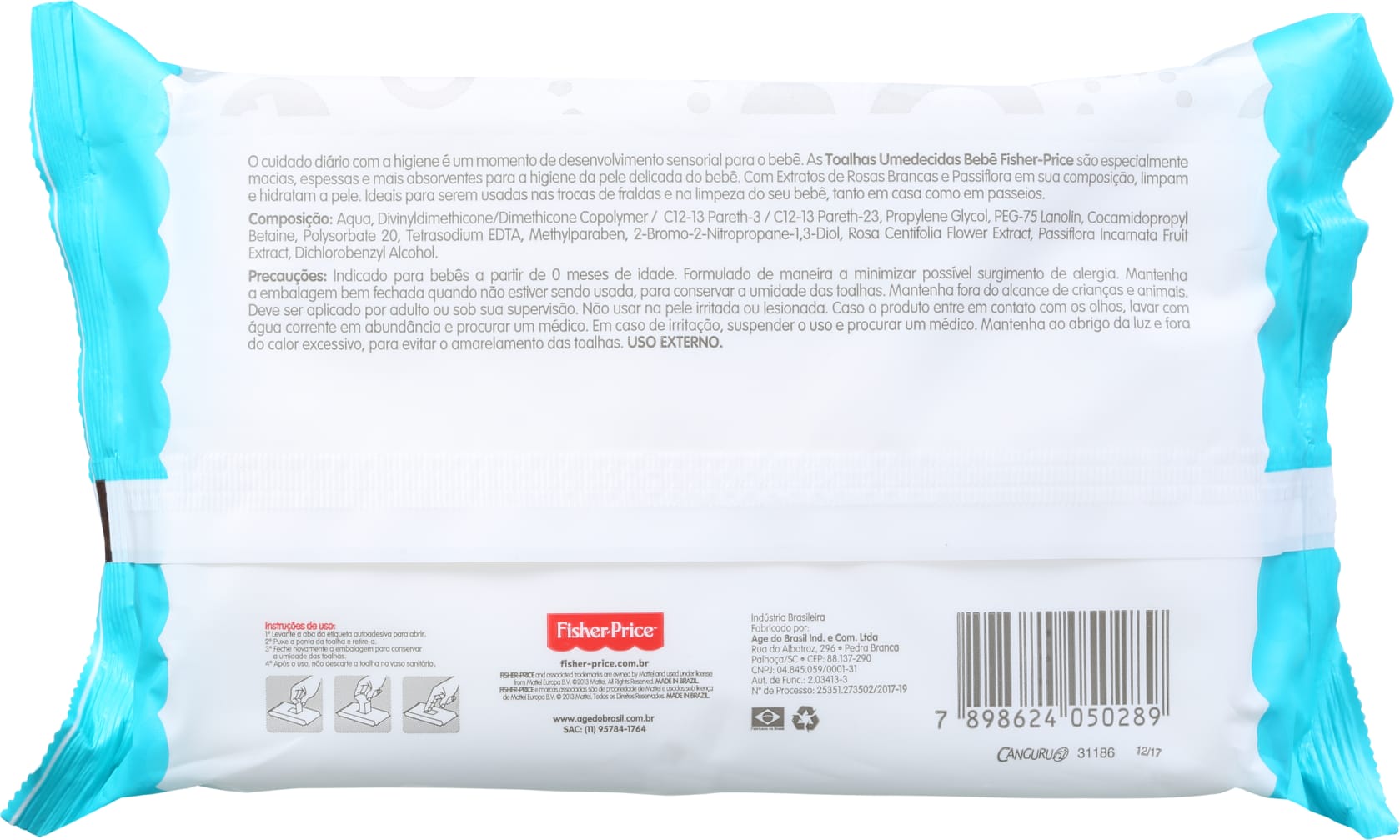 Fisher-Price Bebê Sem Perfume - Lenços de Limpeza (50 unidades)
