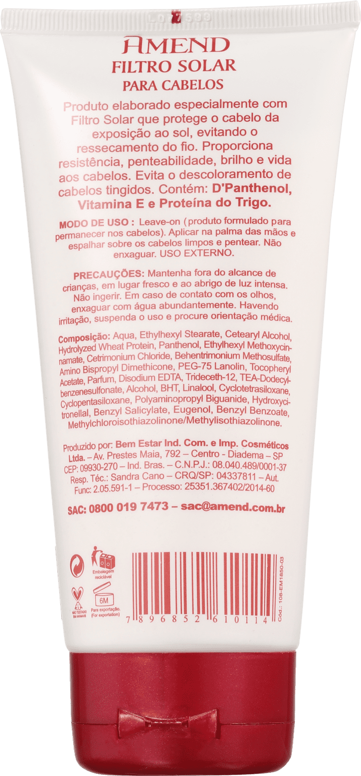 Amend Leave-On - Protetor Solar Capilar 180g