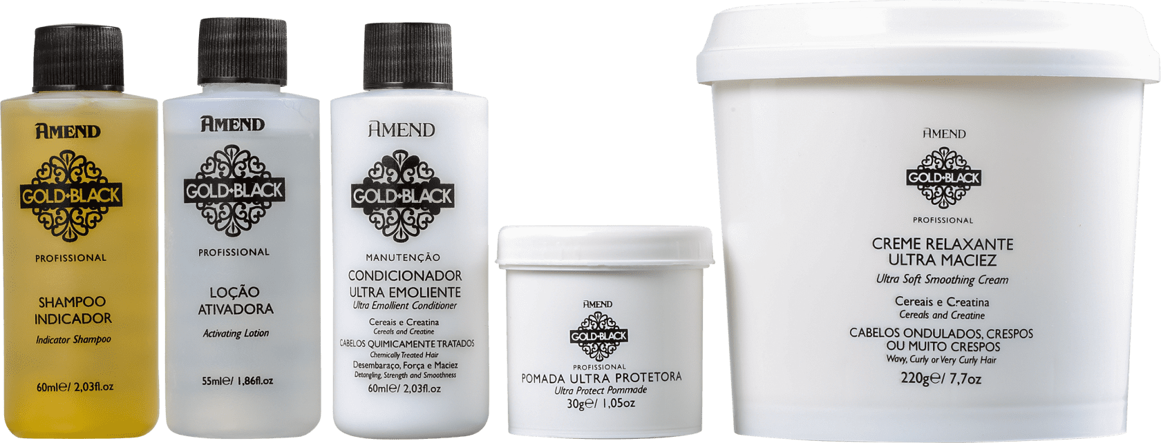 Kit Amend Gold Black Guanidina Profissional (5 Produtos)