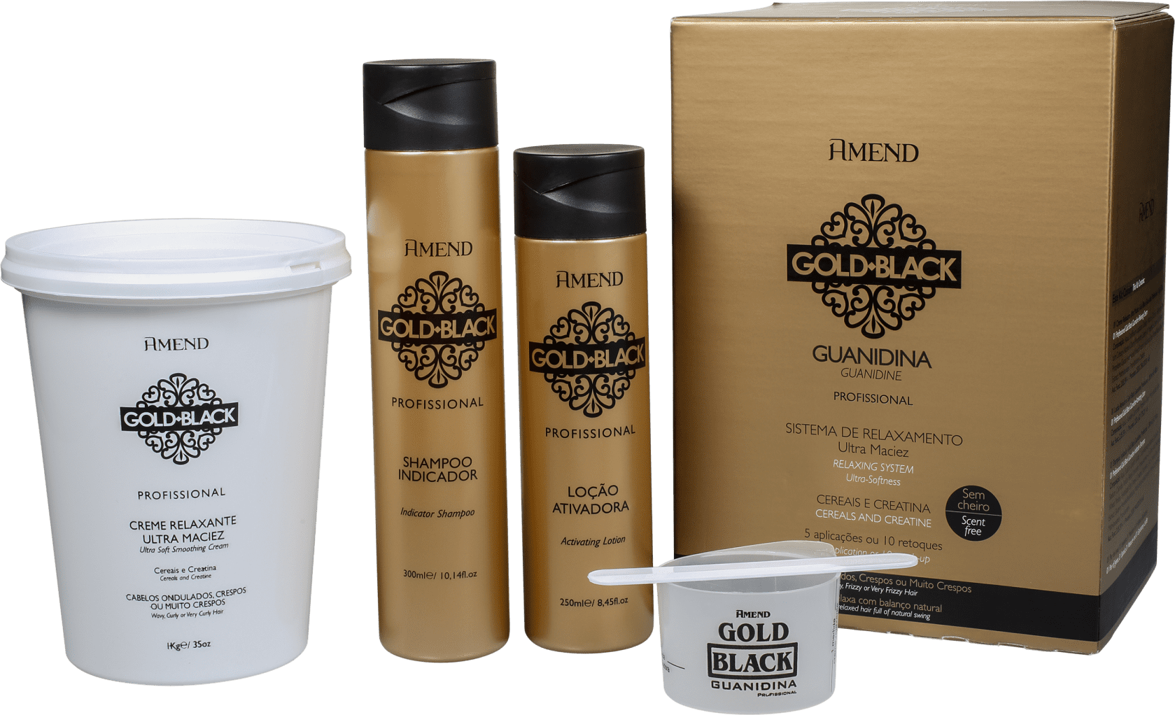 Kit Amend Gold Black Guanidina Profissional Plus (3 Produtos)