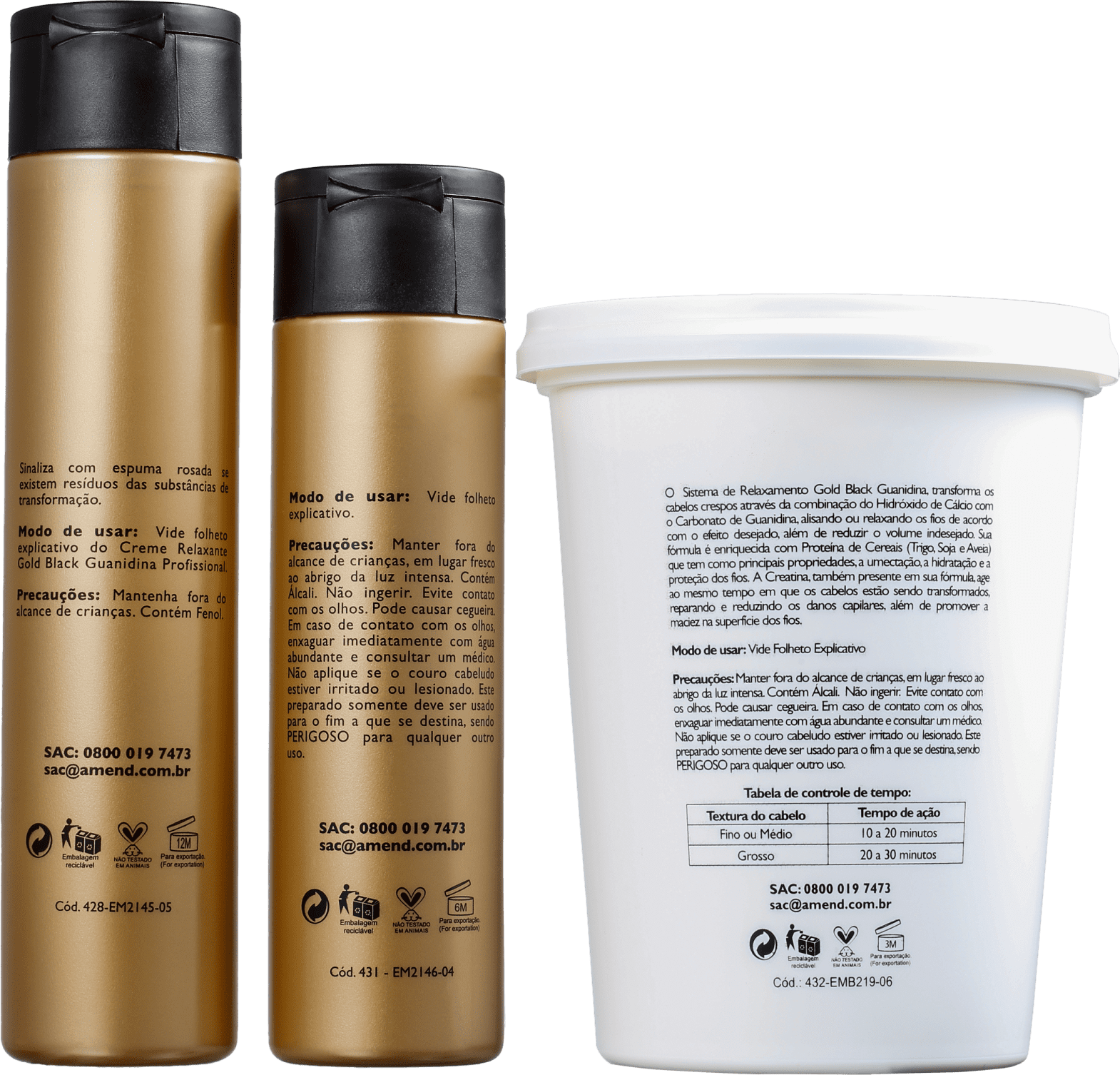Kit Amend Gold Black Guanidina Profissional Plus (3 Produtos)