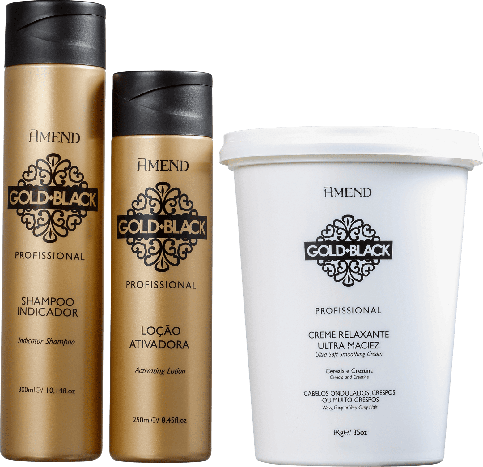 Kit Amend Gold Black Guanidina Profissional Plus (3 Produtos)