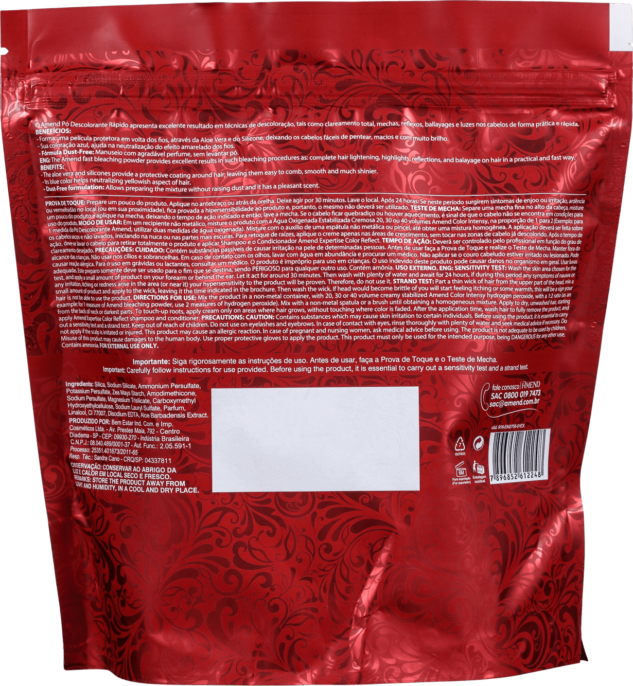 Amend Aloe Vera e Silicone - Pó Descolorante 300g