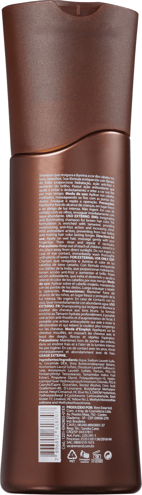 Amend Castanho Brilliant Realce da Cor - Shampoo 250ml