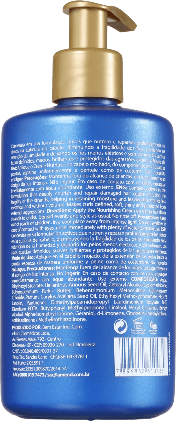 Amend Gold Black Nutritivo - Creme Leave-in 300g