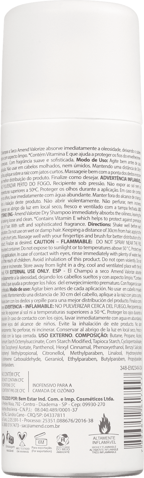 Amend Valorize Ação Anti-Idade - Shampoo a Seco 200ml