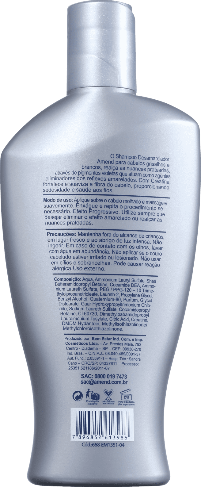Amend Grisalhos - Shampoo Desamarelador 250ml