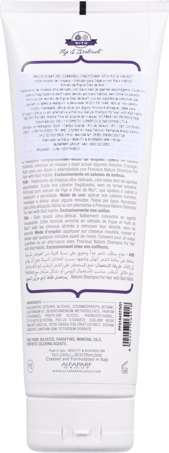 Alfaparf Precious Nature Bad Hair Habits Cleansing - Condicionador Co-Wash 250ml