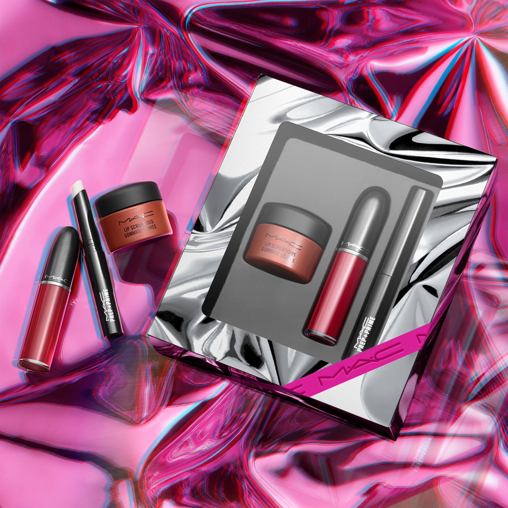 M·A·C Kit Shiny Pretty Things Sweet Scrub Set Red Velvet (3 produtos)