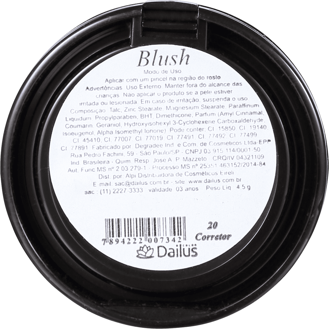 Dailus Blush Up 20 Corretor - Pó Iluminador e Bronzer 4,5g