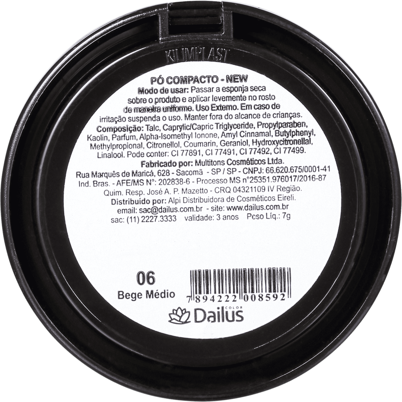 Dailus New 06 Bege Médio - Pó Compacto 7g
