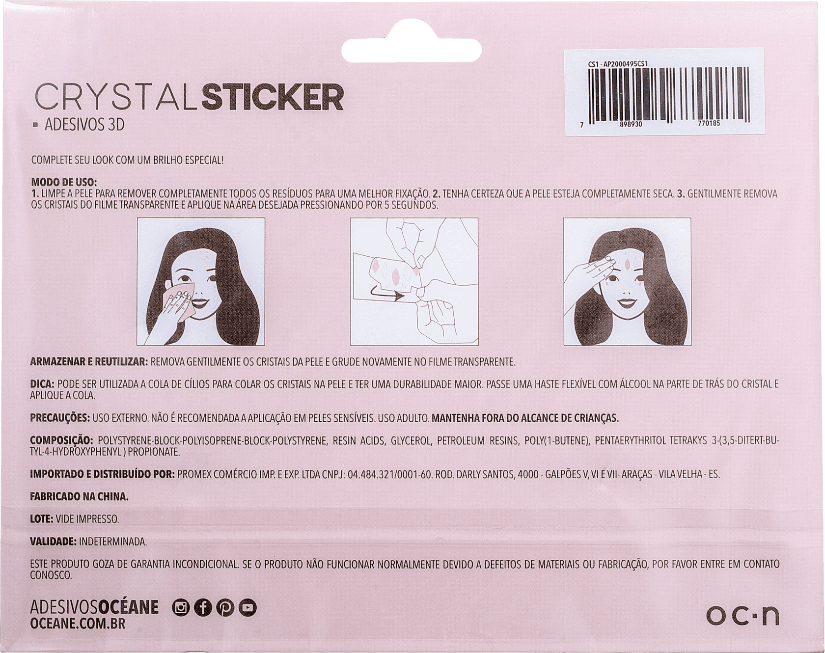 Océane Crystal Sticker CS1 - Adesivo 3D