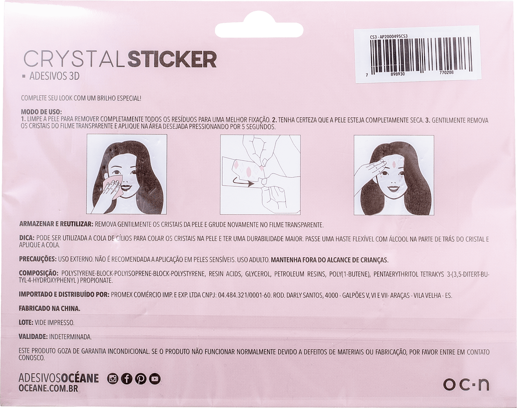 Océane Crystal Sticker CS3 - Adesivo 3D