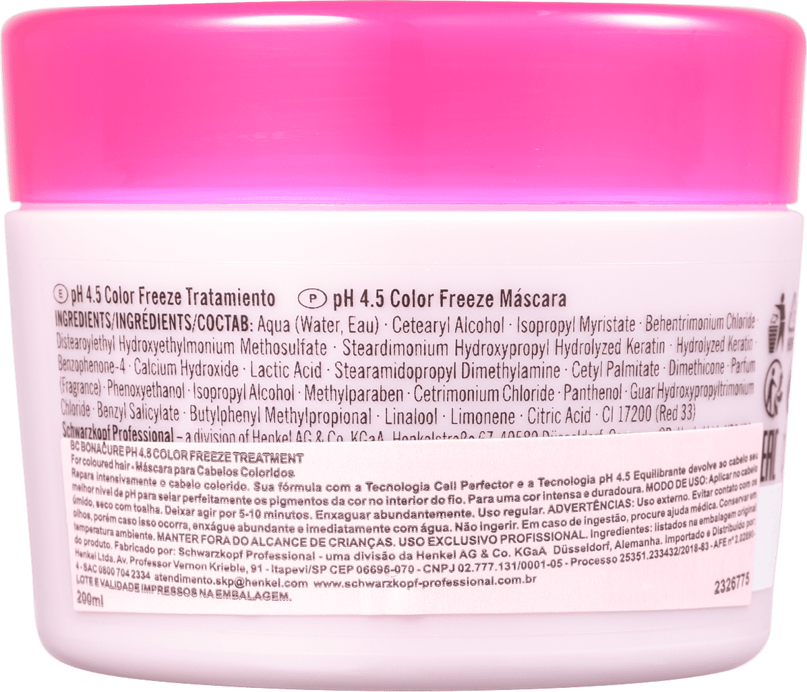 Schwarzkopf Professional BC Bonacure pH 4.5 Color Freeze Treatment - Máscara Capilar 200ml