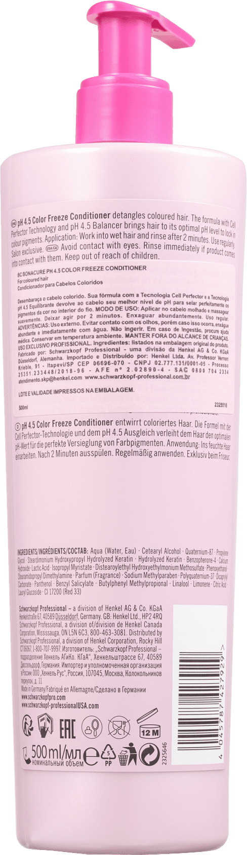 Schwarzkopf Professional BC Bonacure pH 4.5 Color Freeze - Condicionador 500ml