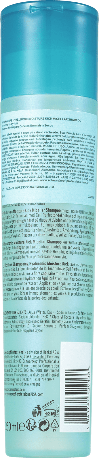 Schwarzkopf Professional BC Bonacure Hyaluronic Moisture Kick Micellar - Shampoo 250ml