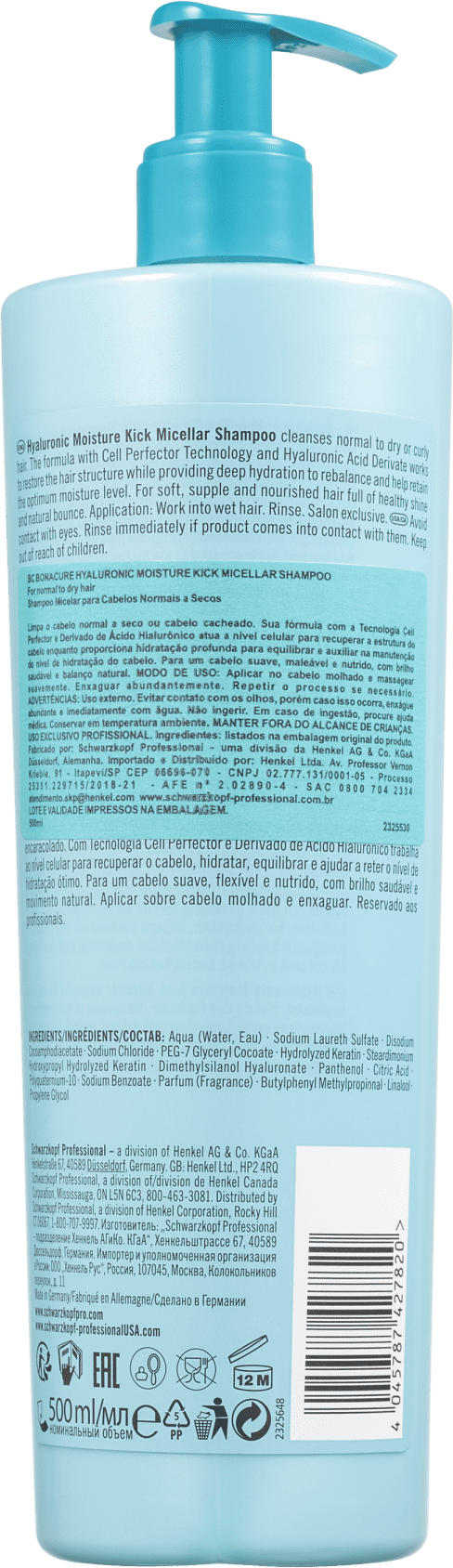 Schwarzkopf Professional BC Bonacure Hyaluronic Moisture Kick Micellar - Shampoo 500ml