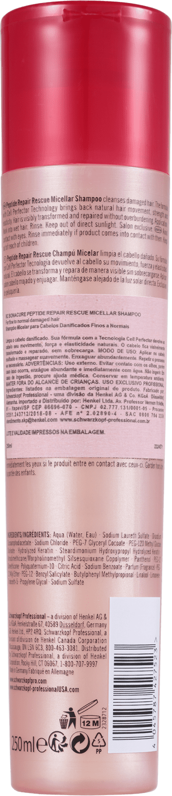 Schwarzkopf Professional BC Bonacure Peptide Repair Rescue Micellar - Shampoo 250ml