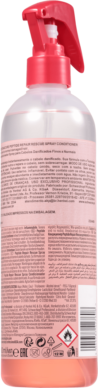 Schwarzkopf Professional BC Bonacure Peptide Repair Rescue - Spray Leave-in 400ml