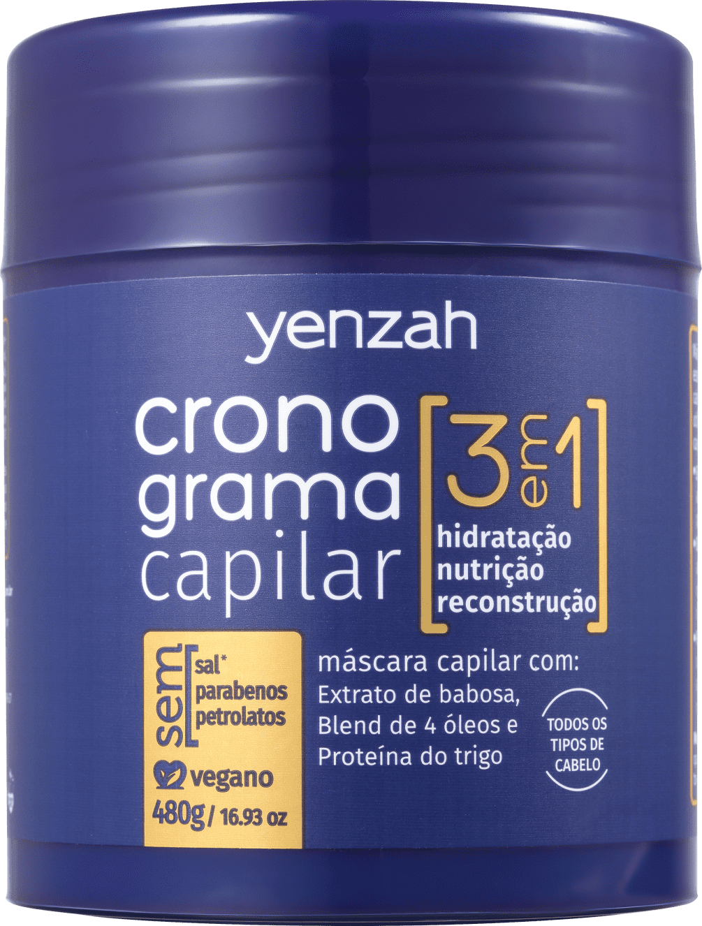 Yenzah Cronograma Capilar 3 em 1 - Máscara Capilar 480g