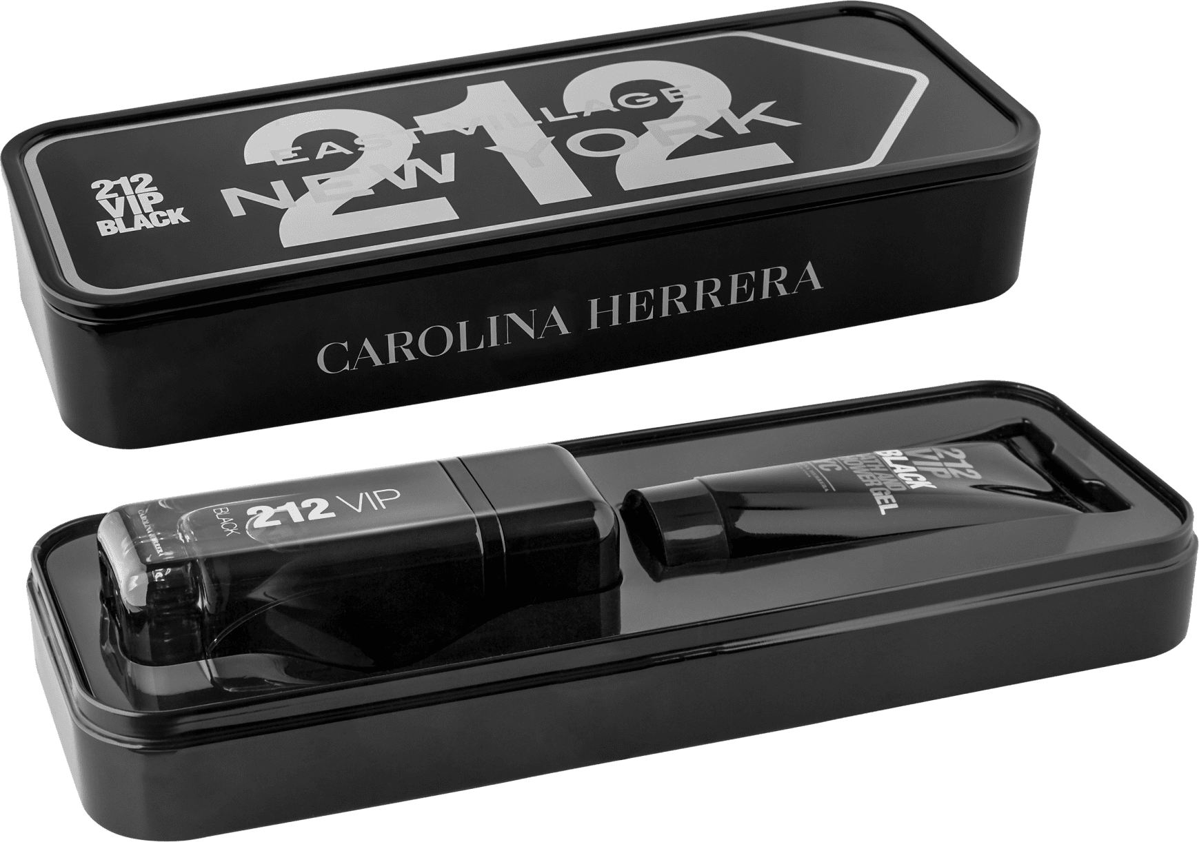 Conjunto 212 Vip Black Carolina Herrera Masculino - Eau de Parfum 100ml + Gel de Banho 100ml