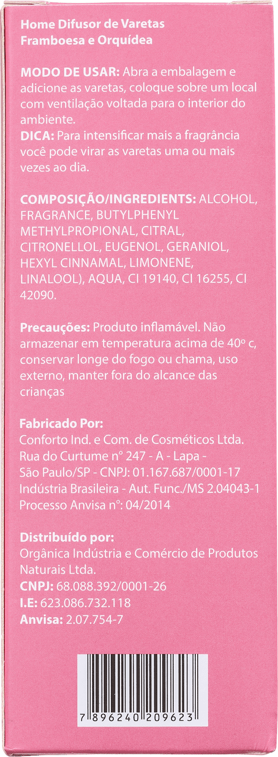 Orgânica Framboesa e Orquídea - Difusor de Ambiente 150ml