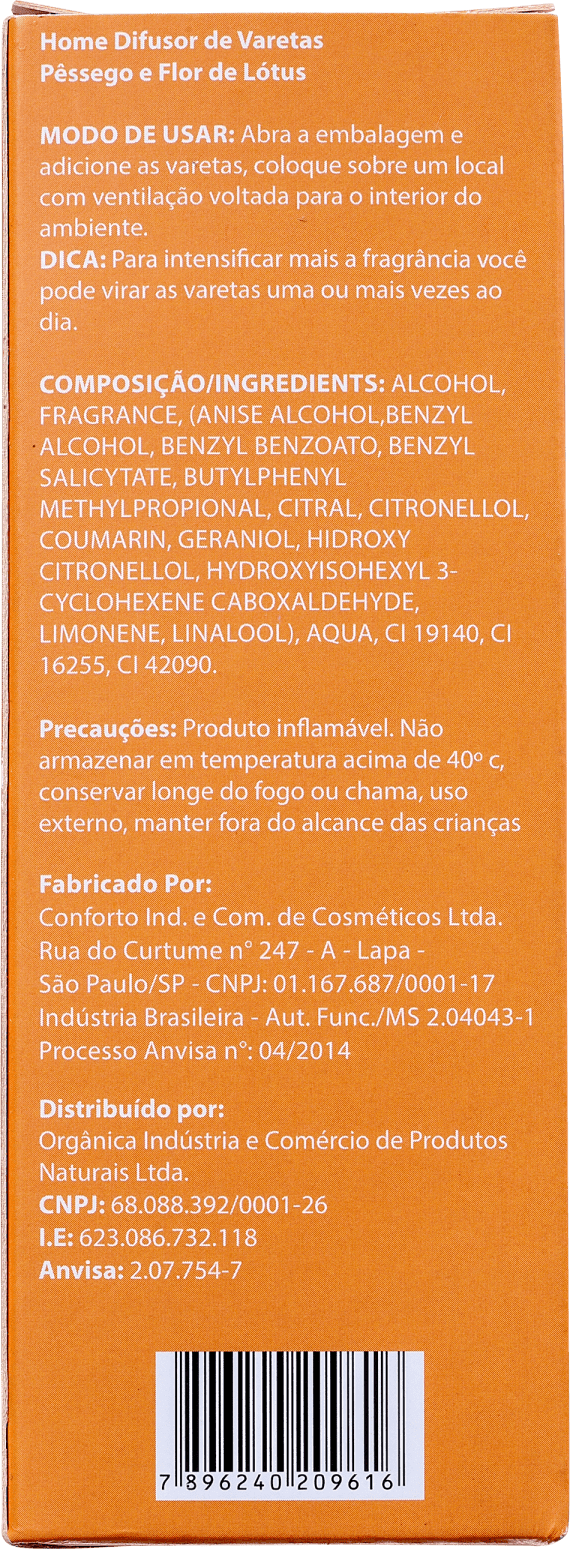 Orgânica Pêssego e Flor de Lótus - Difusor de Ambiente 150ml