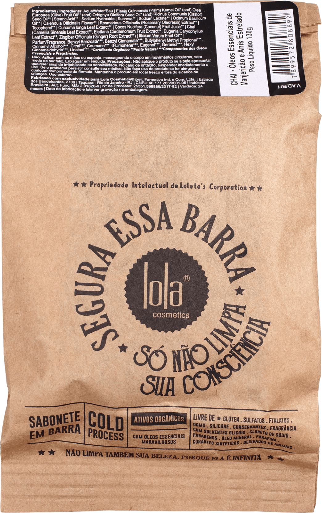 Lola Cosmetics Segura Essa Barra Chai - Sabonete em Barra 130g
