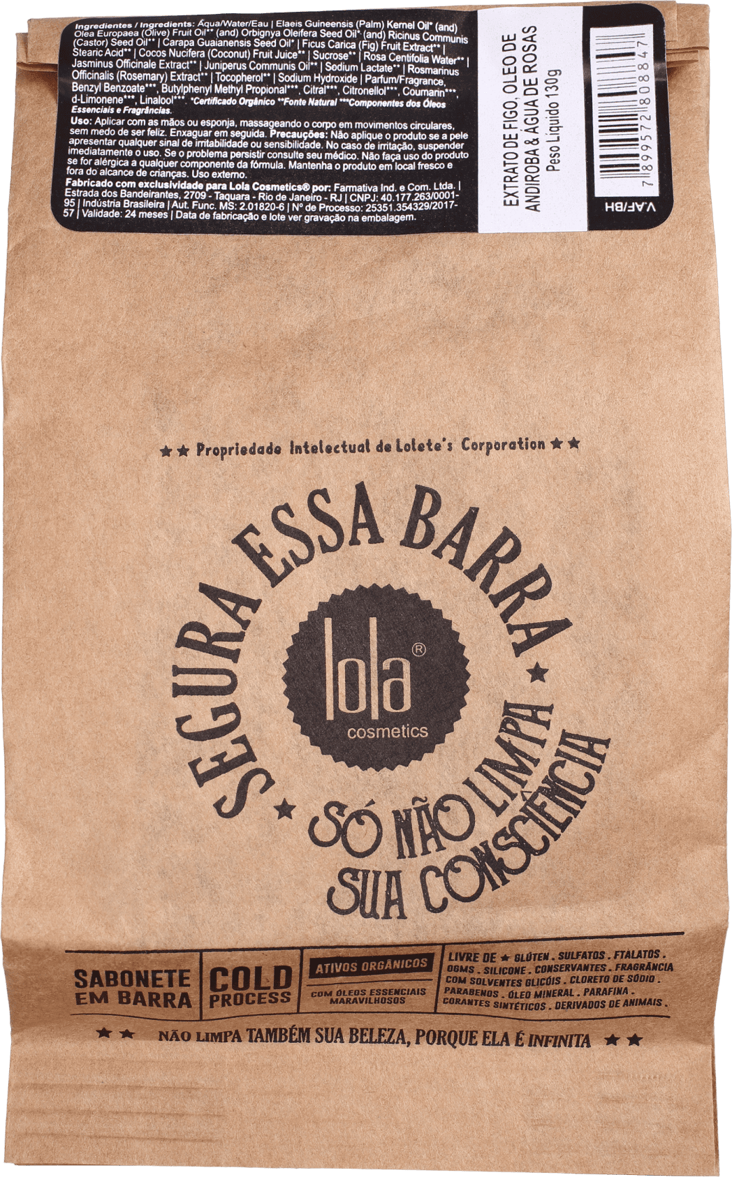 Lola Cosmetics Segura Essa Barra Extrato de Figo - Sabonete em Barra 130g
