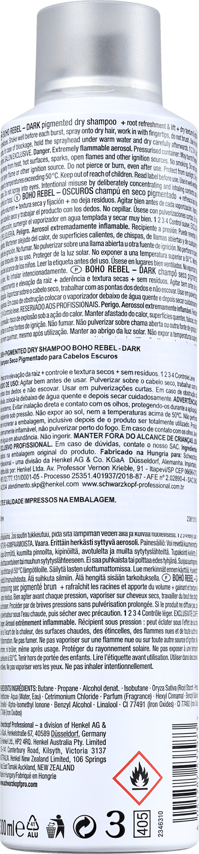 OSIS+ Boho Rebel Castanho Escuro - Shampoo a Seco 300ml