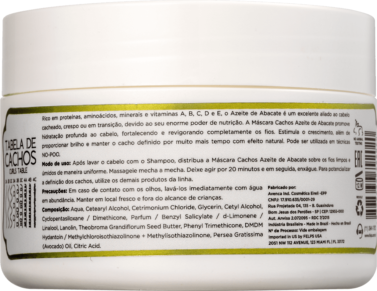 Felps Profissional Cachos Azeite de Abacate - Máscara Capilar 300g