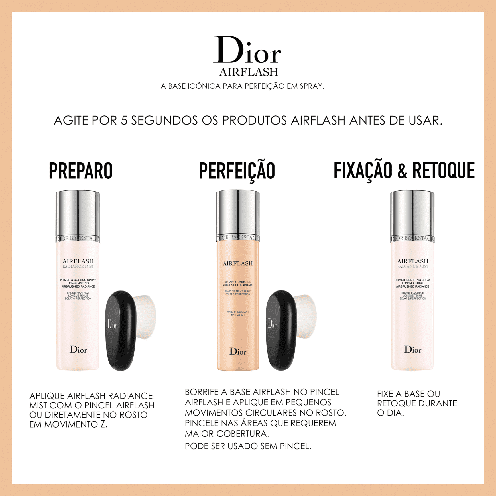 Dior Backstage Airflash 200 Light Beige - Base em Spray 70ml