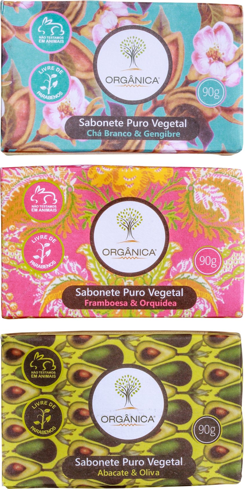 Kit Orgânica Puro Vegetal - Sabonete em Barra 3x90g