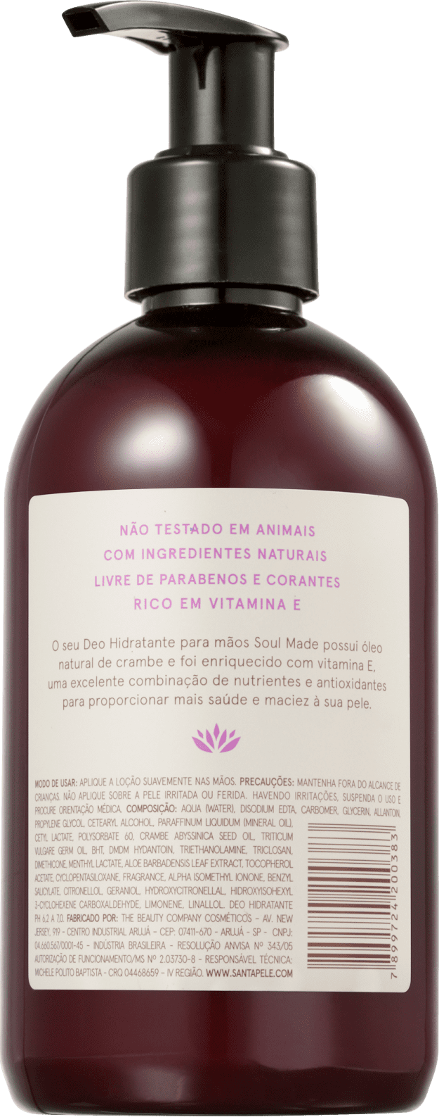 Santapele Açaí e Flor de Vitória-Régia - Loção Hidratante para Mãos 250ml