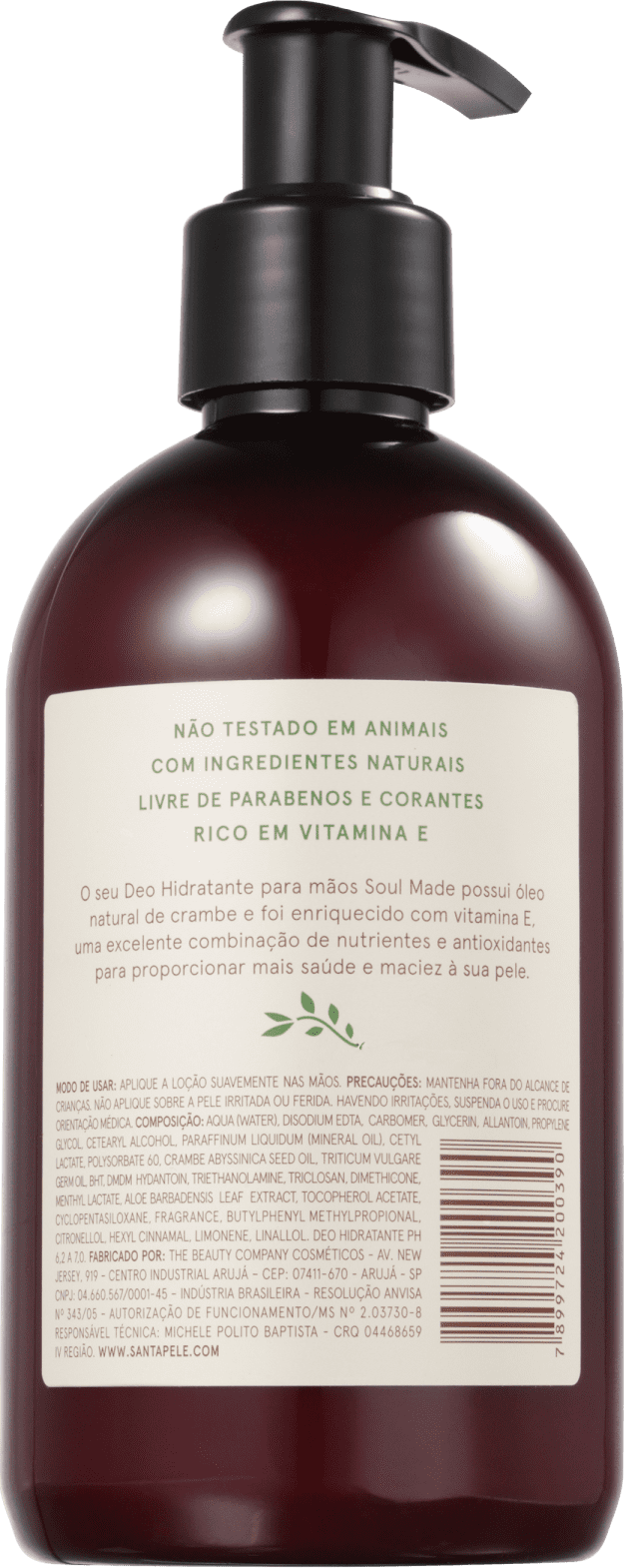 Santapele Cacau e Flor de Helicônia - Loção Hidratante para as Mãos 250ml