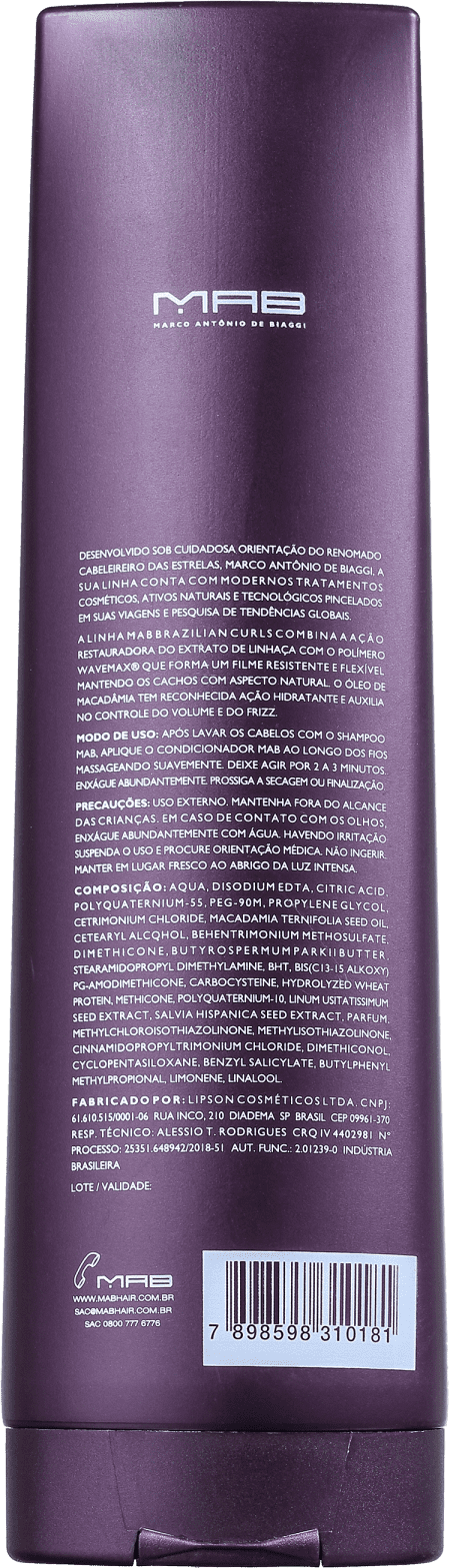 MAB Marco Antônio de Biaggi Brazilian Curls - Condicionador 200ml
