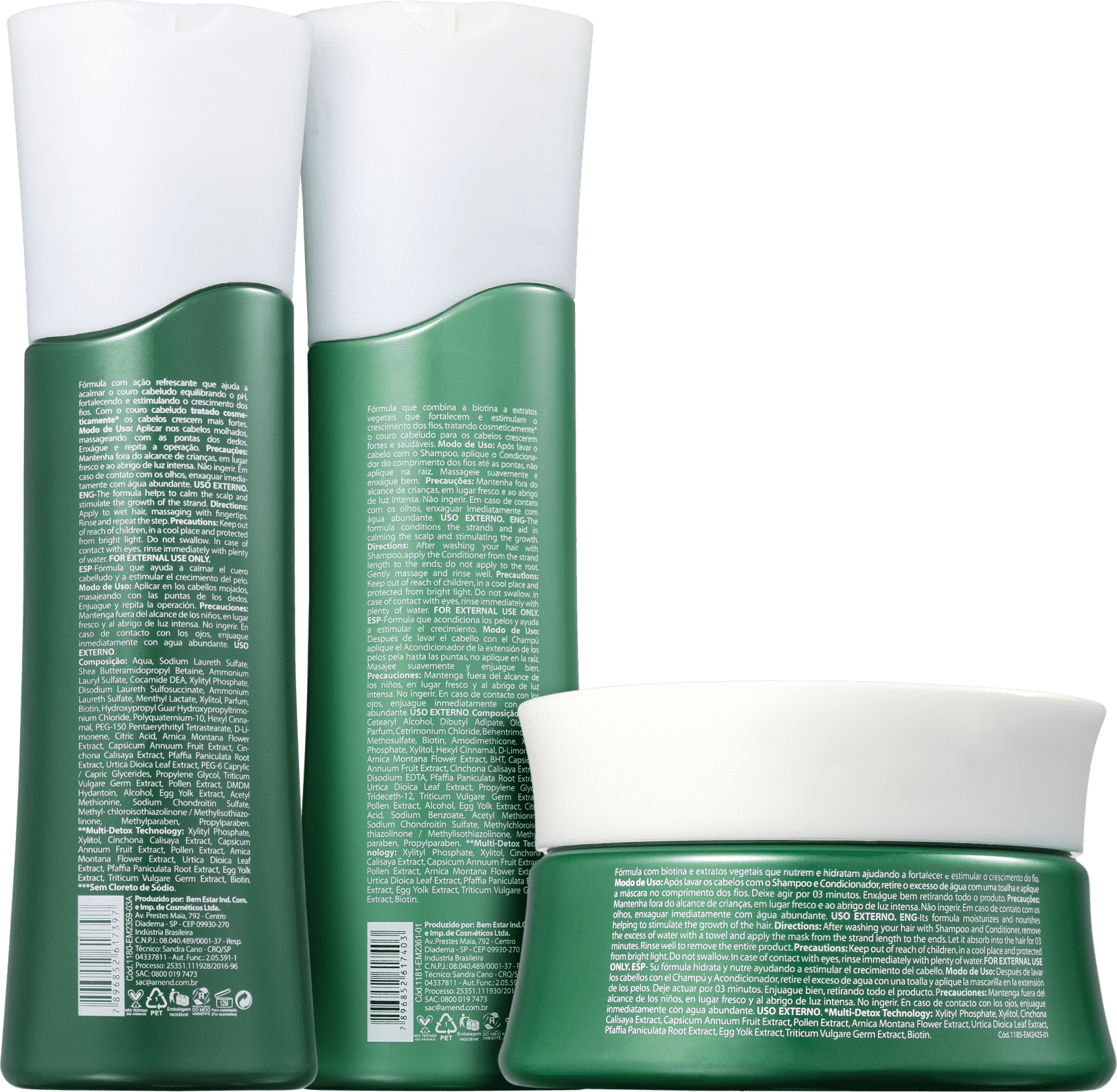 Kit Amend Força e Detox Trio (3 Produtos)